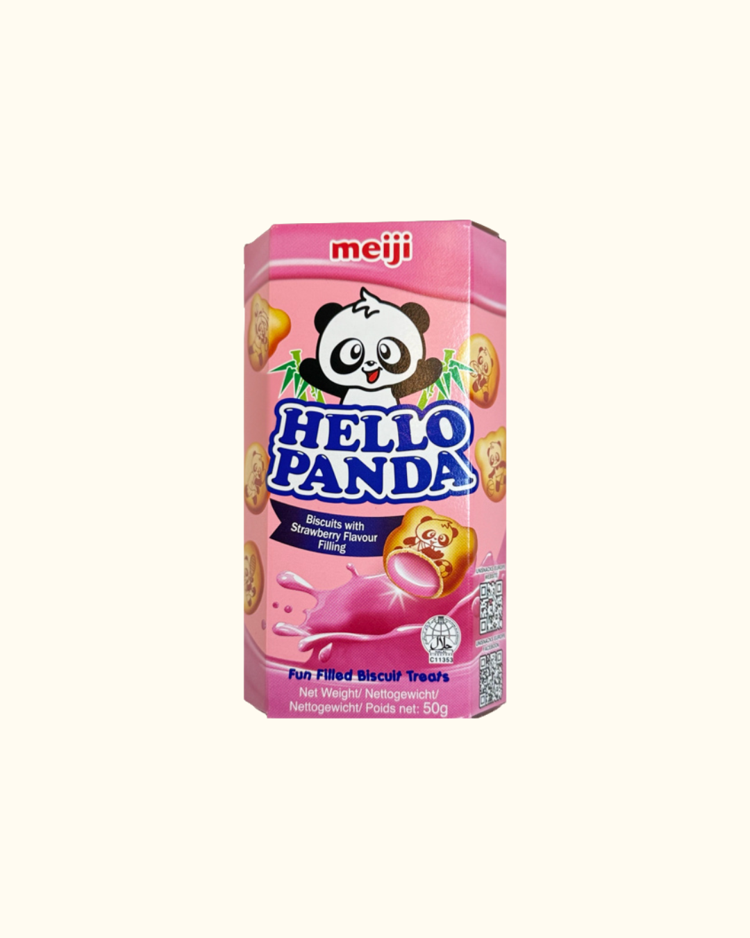 Meiji Hello panda keksit mansikan makuisella täytteellä