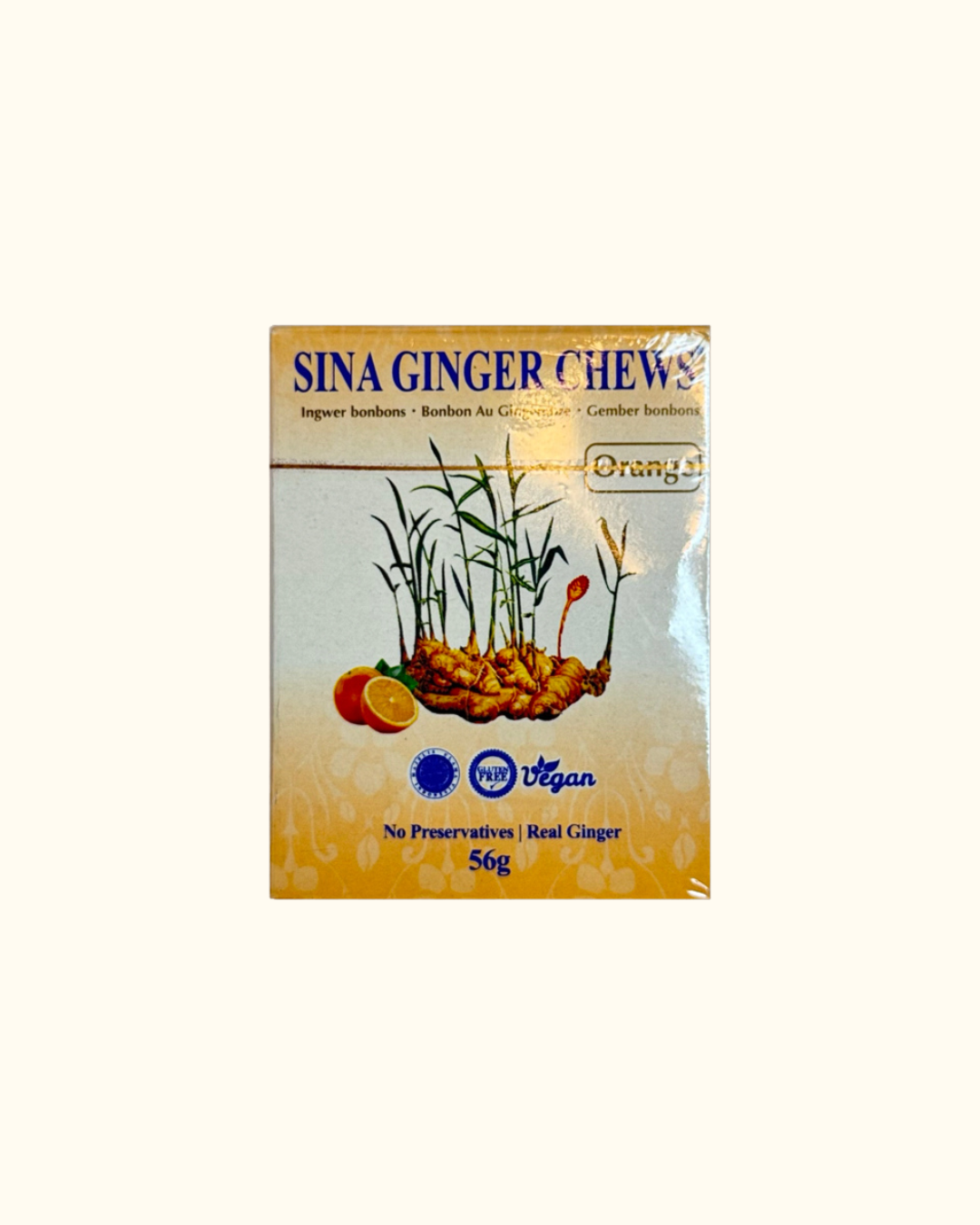 Sina Ginger Chews inkivääri makeiset appelsiini maku